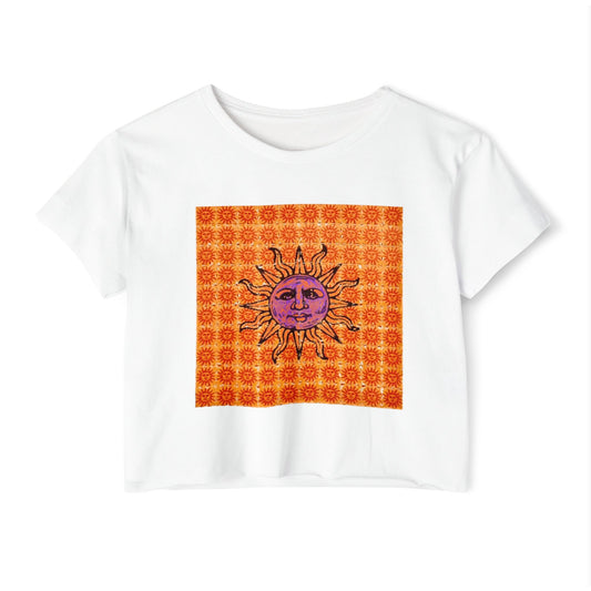 Orange Sunshine Blotter Art Cropped Tee, Grateful Dead crop tee, Dead and Company, Las Vegas Sphere tee, Psychedelic Lysergic crop tee